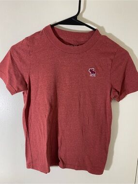 abercrombie kids Red Heather Moose Logo Short Sleeve Tee